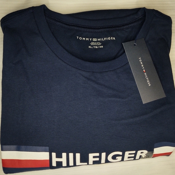 Tommy Hilfiger Navy Blue Short Sleeve T Shirt Size XL - Picture 5 of 5
